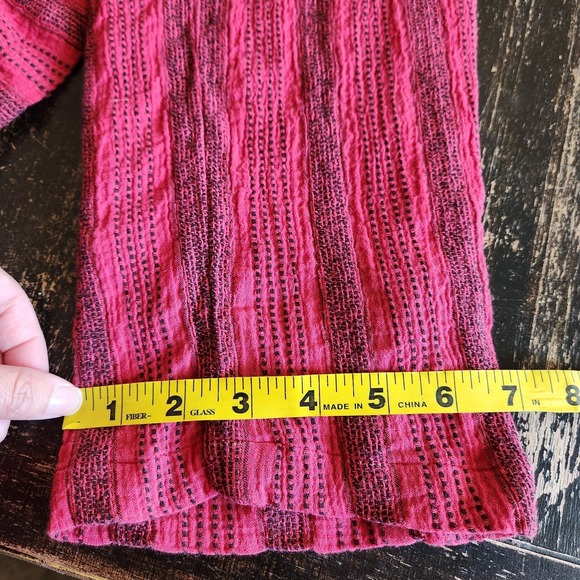 SUNDANCE Shobu Relaxed Cotton Drawstring Pants Small Striped Casual Beachy Boho - Picture 10 of 13